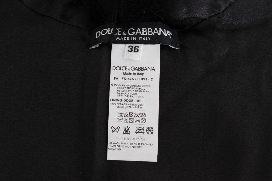 Dolce & Gabbana Black Fox Fur Collar Scarf - Hilstor