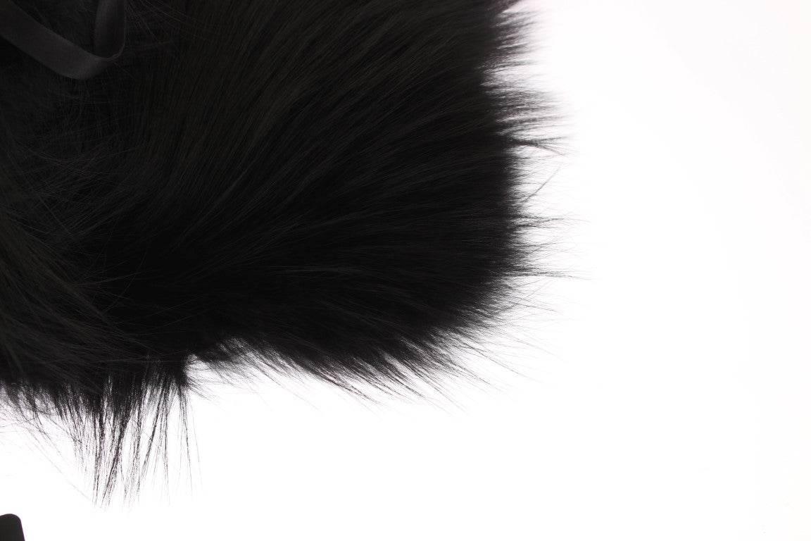 Dolce & Gabbana Black Fox Fur Collar Scarf - Hilstor
