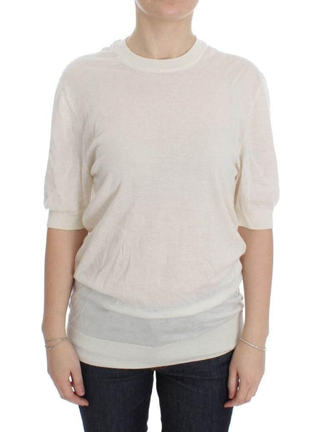 Dolce & Gabbana Elegant White Cashmere Sweater - Hilstor