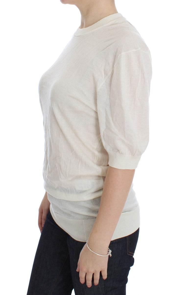 Dolce & Gabbana Elegant White Cashmere Sweater - Hilstor