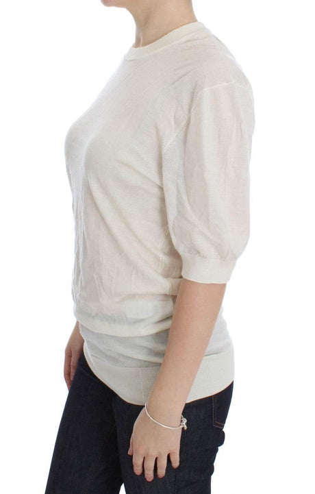 Dolce & Gabbana Elegant White Cashmere Sweater - Hilstor
