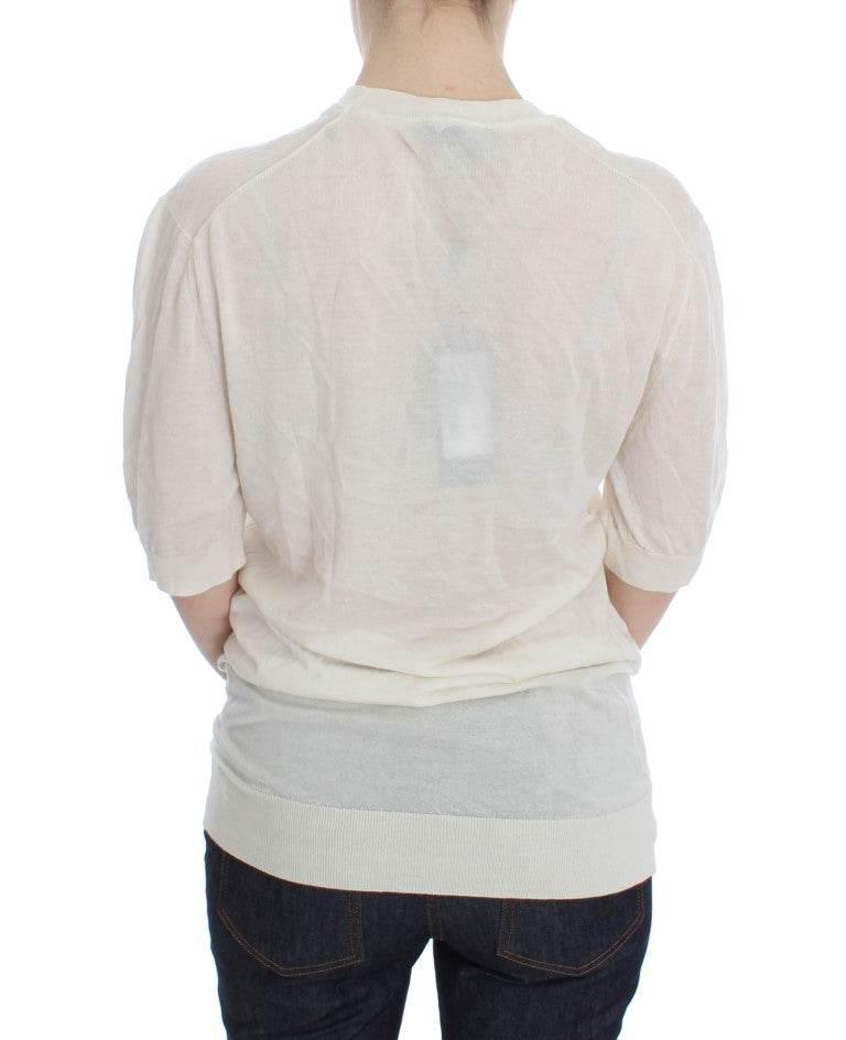 Dolce & Gabbana Elegant White Cashmere Sweater - Hilstor