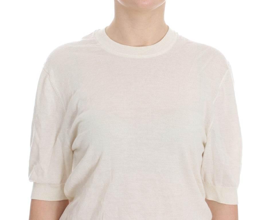 Dolce & Gabbana Elegant White Cashmere Sweater - Hilstor