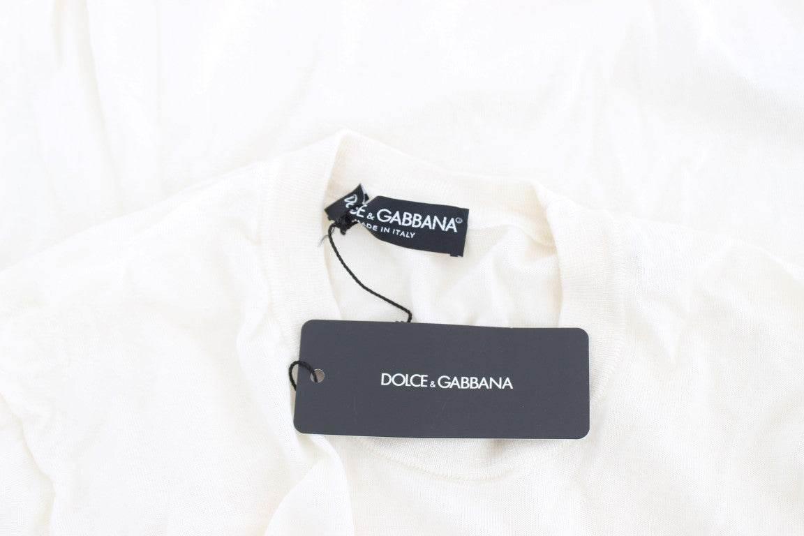 Dolce & Gabbana Elegant White Cashmere Sweater - Hilstor