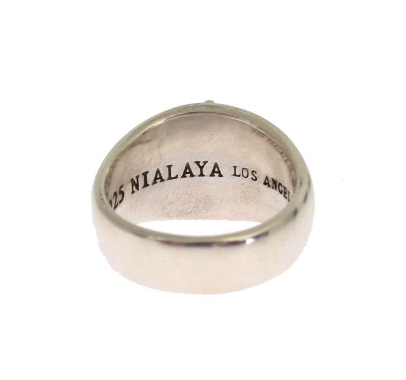 Nialaya Exquisite Silver Statement Ring for Men - Hilstor