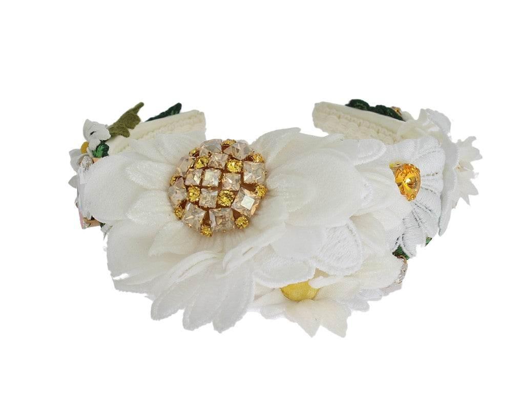 Dolce & Gabbana Sunflower Crystal Luxury Headband - Hilstor