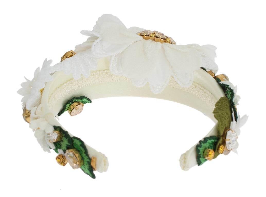 Dolce & Gabbana Sunflower Crystal Luxury Headband - Hilstor