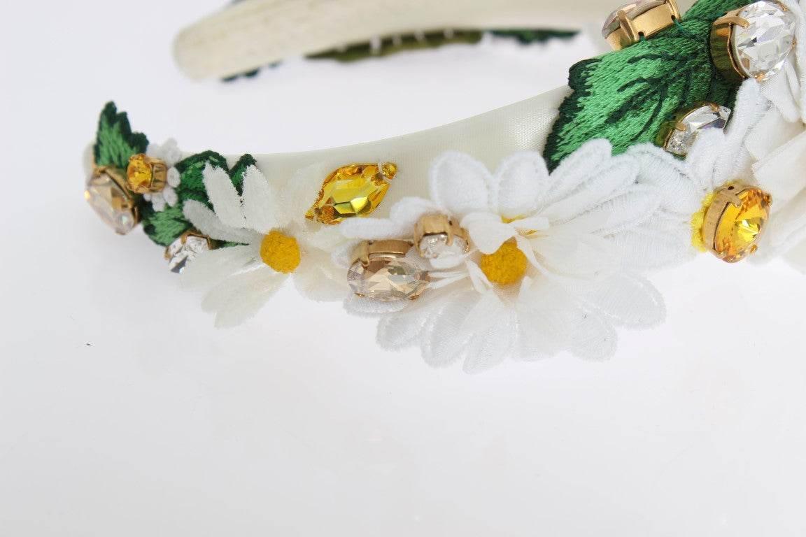Dolce & Gabbana Sunflower Crystal Luxury Headband - Hilstor