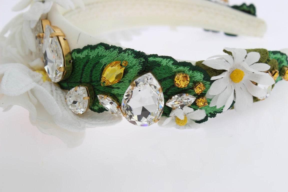 Dolce & Gabbana Sunflower Crystal Luxury Headband - Hilstor