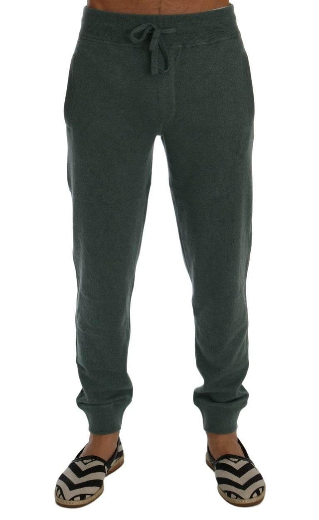 Dolce & Gabbana Green Cashmere Training Pants - Hilstor