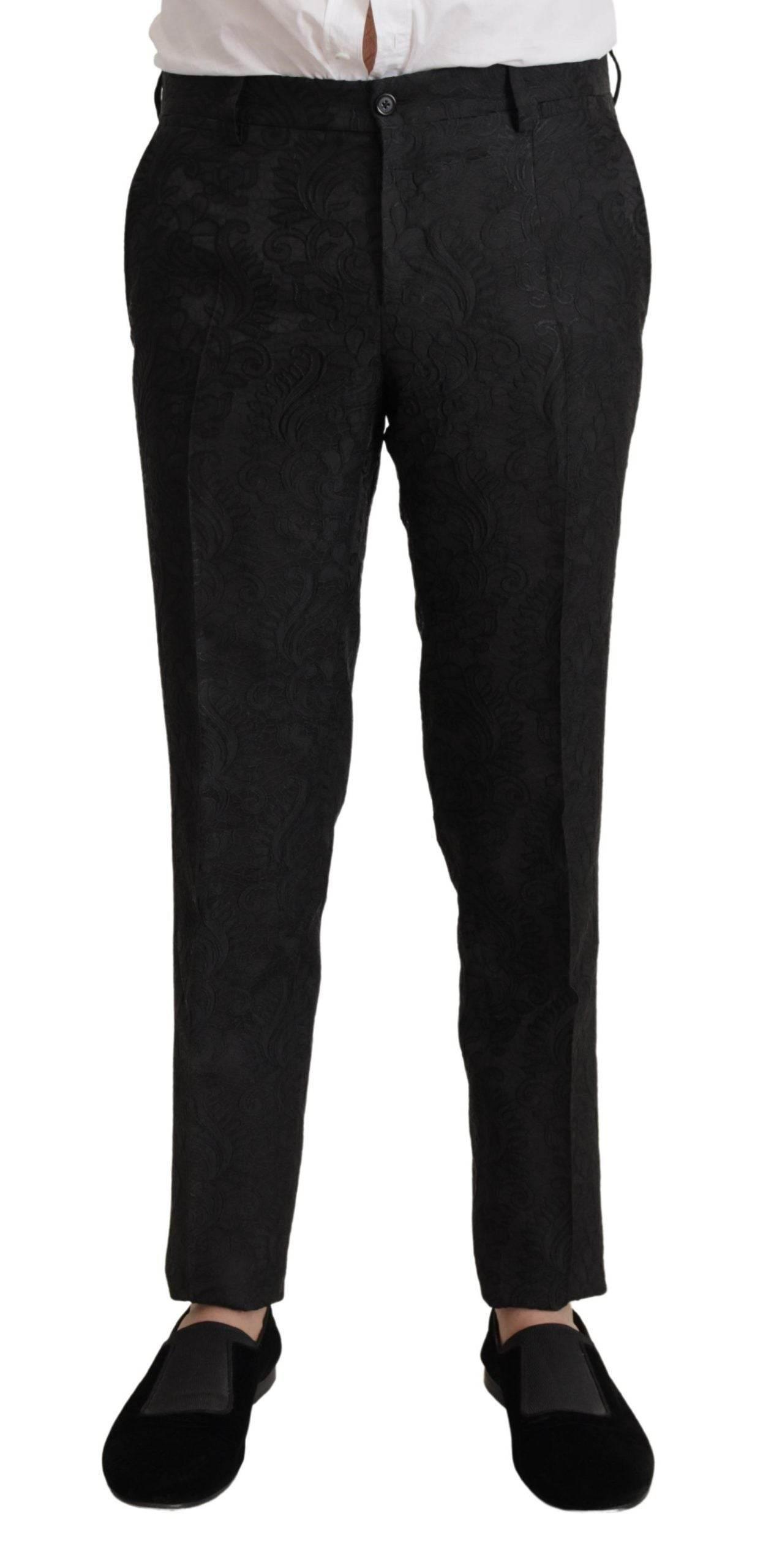 Dolce & Gabbana Black Brocade Formal 2 Piece MARTINI Suit - Hilstor