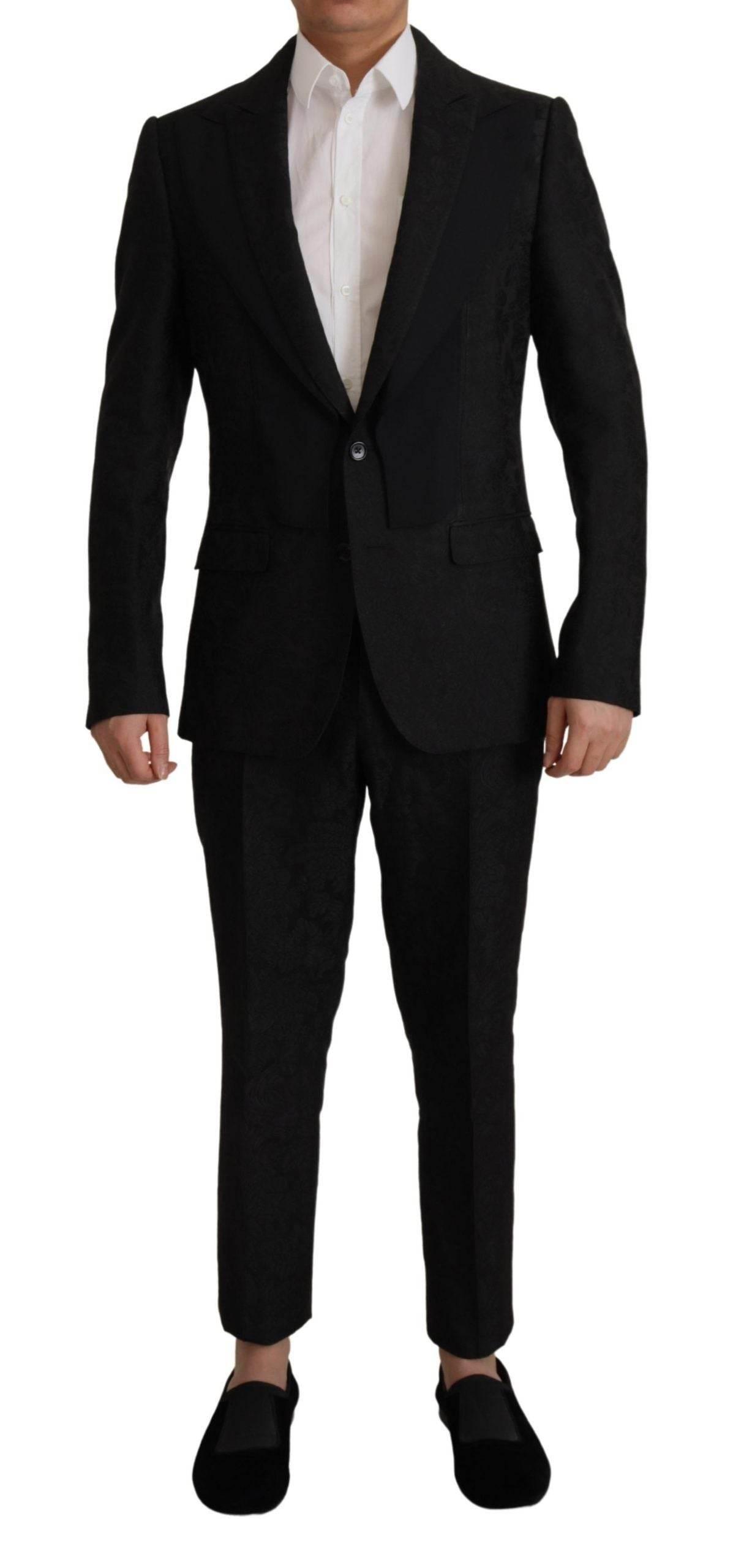 Dolce & Gabbana Black Polyester Formal 2 Piece MARTINI Suit - Hilstor