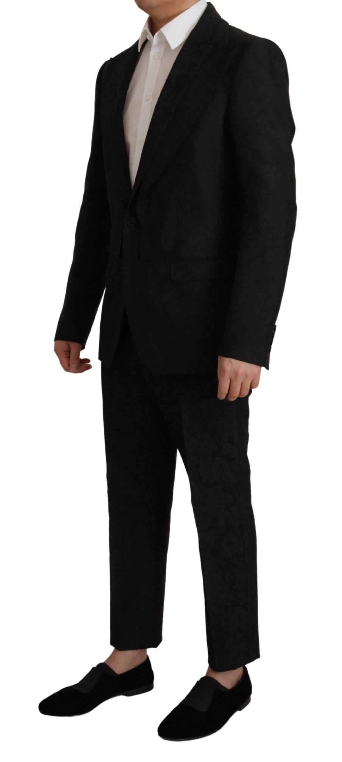 Dolce & Gabbana Black Polyester Formal 2 Piece MARTINI Suit - Hilstor