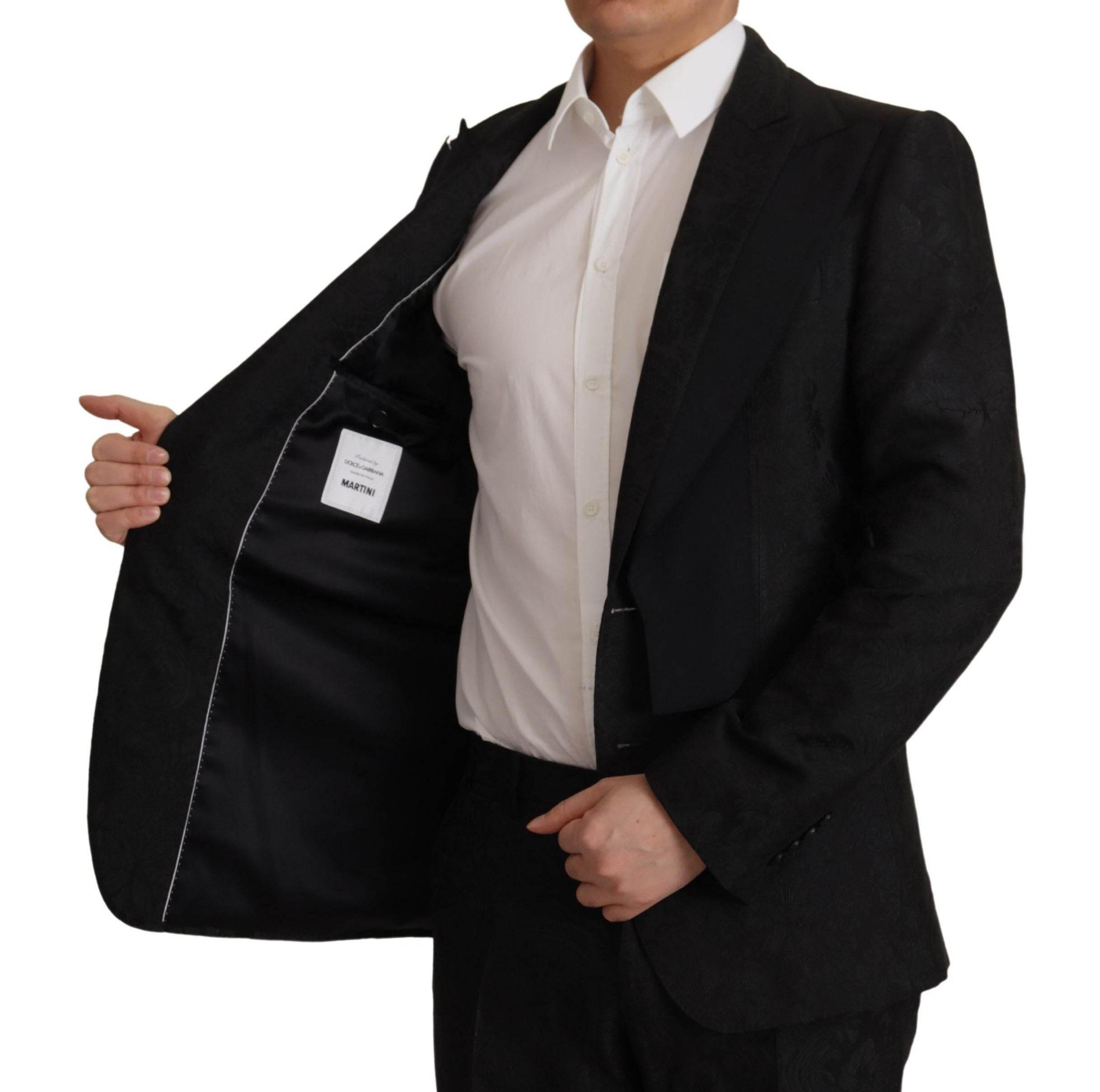 Dolce & Gabbana Black Polyester Formal 2 Piece MARTINI Suit - Hilstor