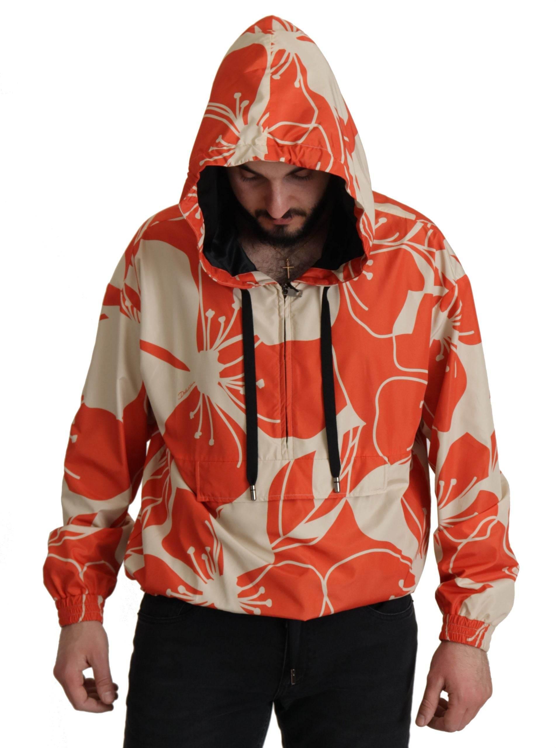 Dolce & Gabbana Elegant Floral Zip Hooded Sweater - Hilstor