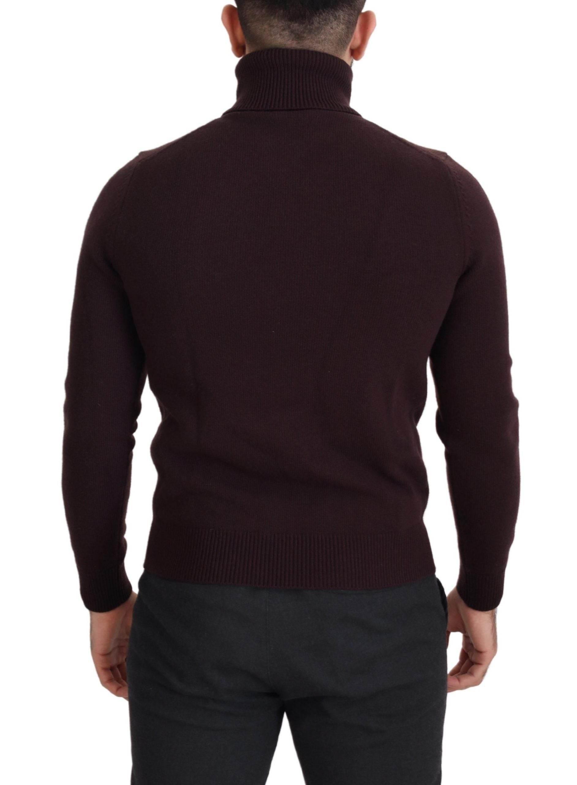 Dolce & Gabbana Brown Wool Turtle Neck Pullover Sweater - Hilstor