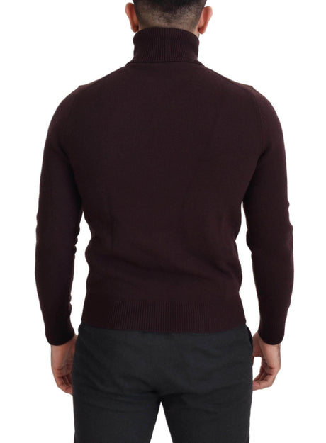 Dolce & Gabbana Brown Wool Turtle Neck Pullover Sweater - Hilstor