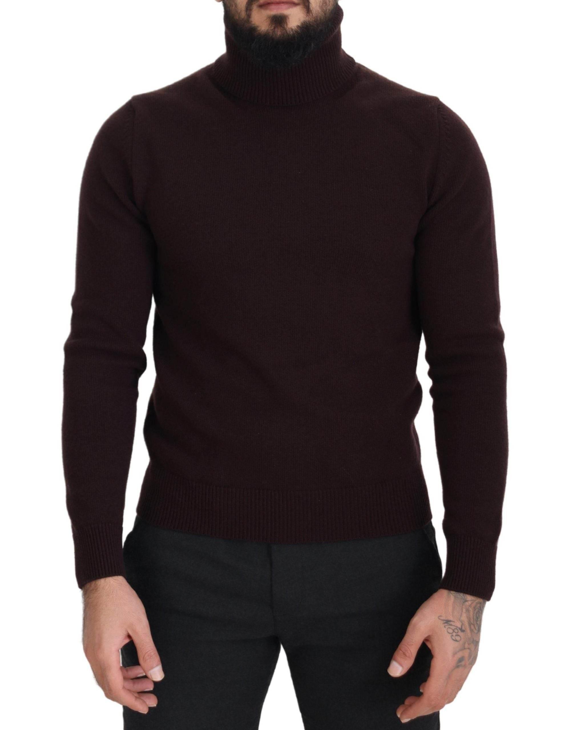 Dolce & Gabbana Brown Wool Turtle Neck Pullover Sweater - Hilstor