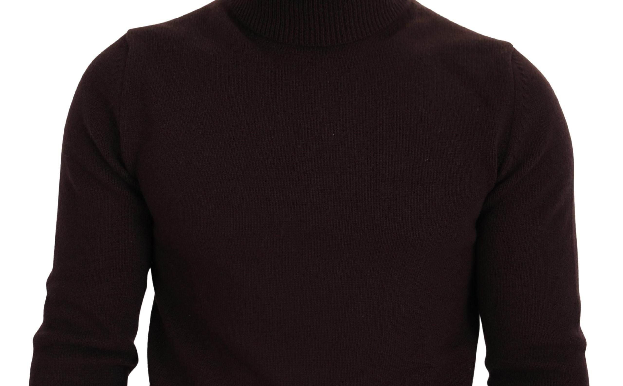 Dolce & Gabbana Brown Wool Turtle Neck Pullover Sweater - Hilstor