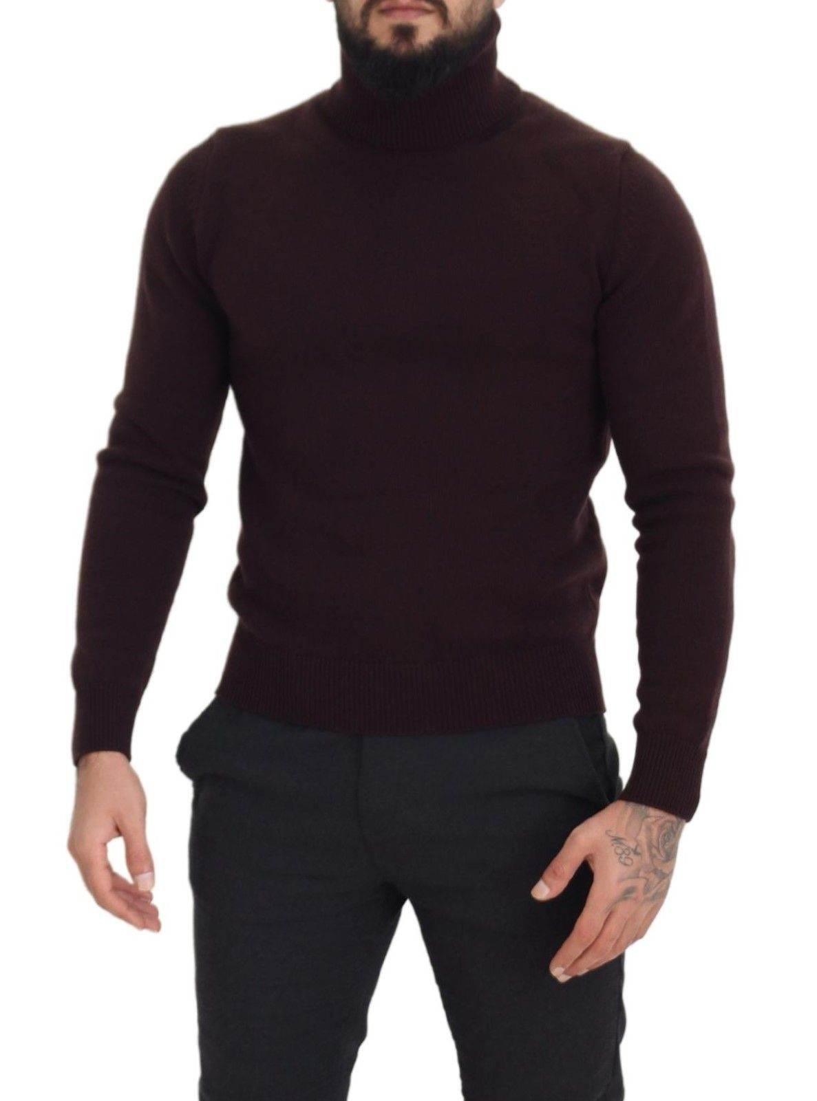 Dolce & Gabbana Brown Wool Turtle Neck Pullover Sweater - Hilstor