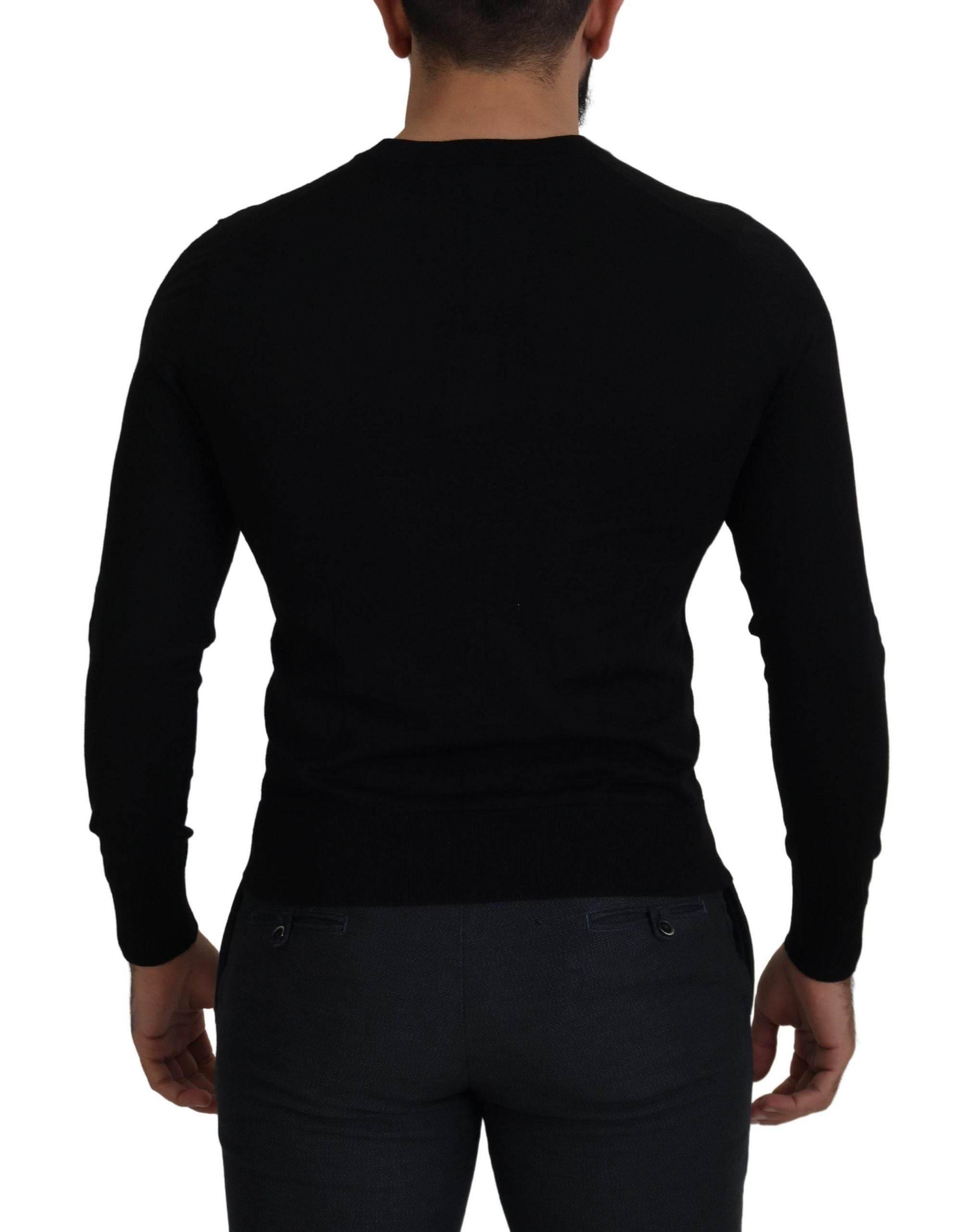 Dolce & Gabbana Black Wool Button Down Cardigan Sweater - Hilstor