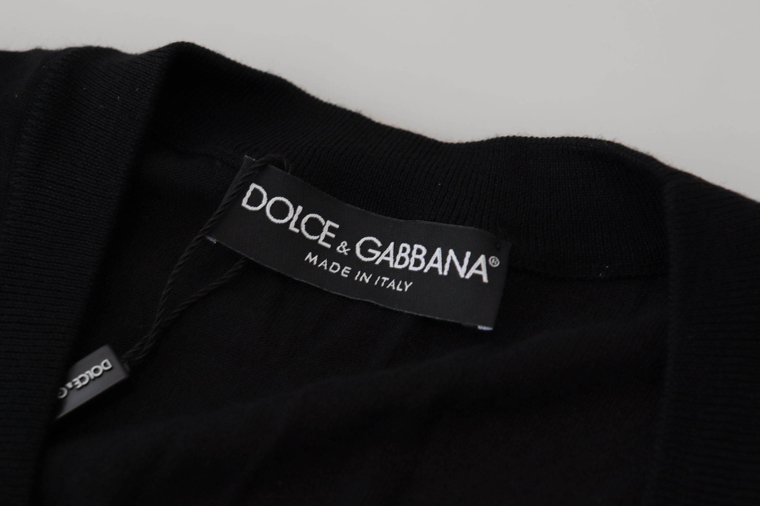 Dolce & Gabbana Black Wool Button Down Cardigan Sweater - Hilstor