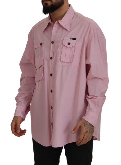 Dolce & Gabbana Elegant Pink Casual Cotton Shirt - Hilstor