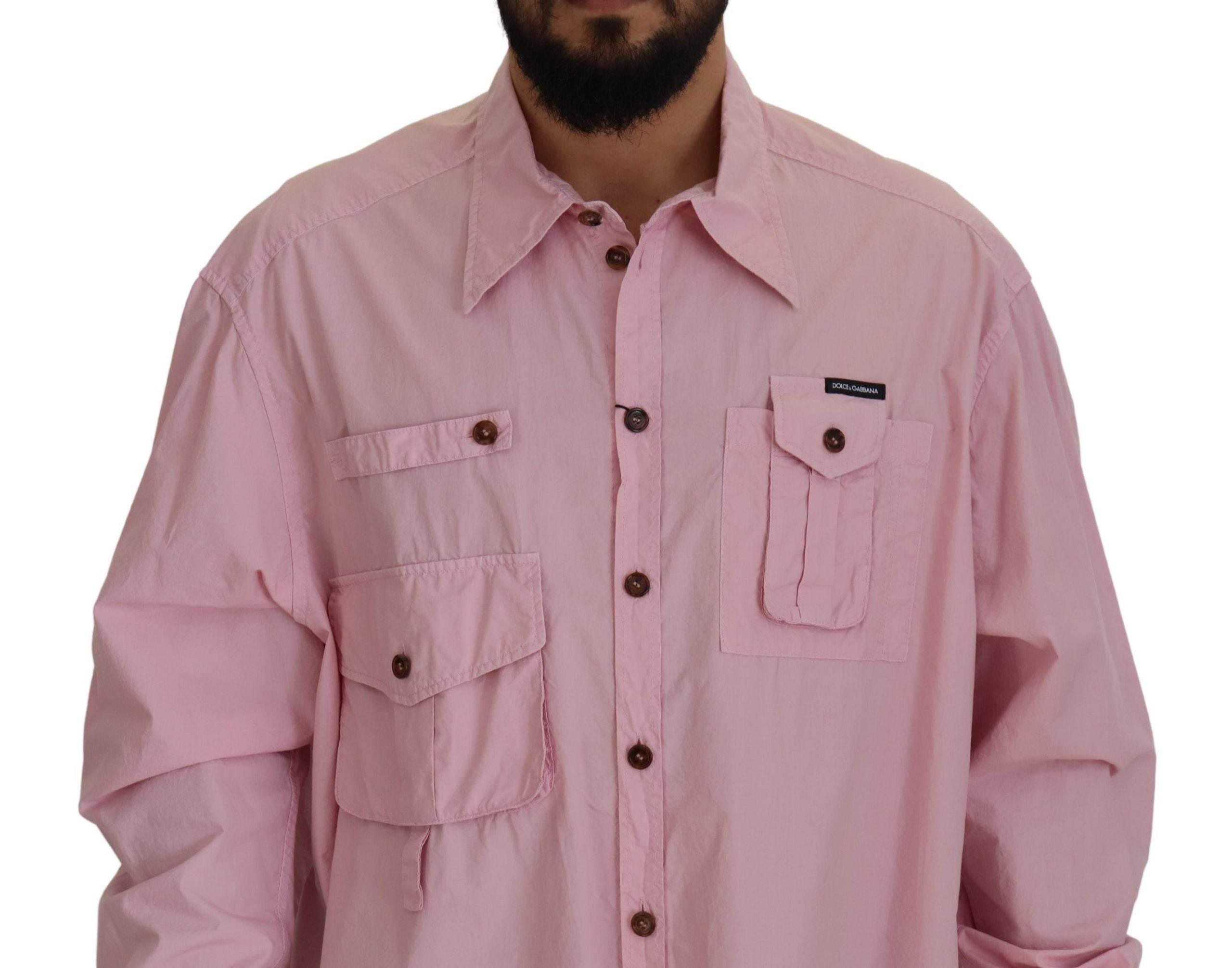 Dolce & Gabbana Elegant Pink Casual Cotton Shirt - Hilstor