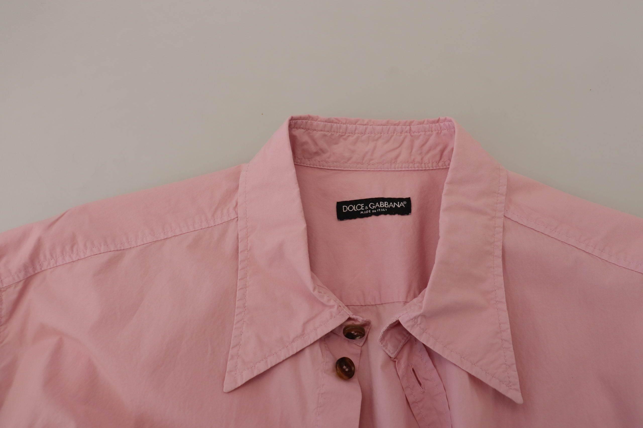 Dolce & Gabbana Elegant Pink Casual Cotton Shirt - Hilstor