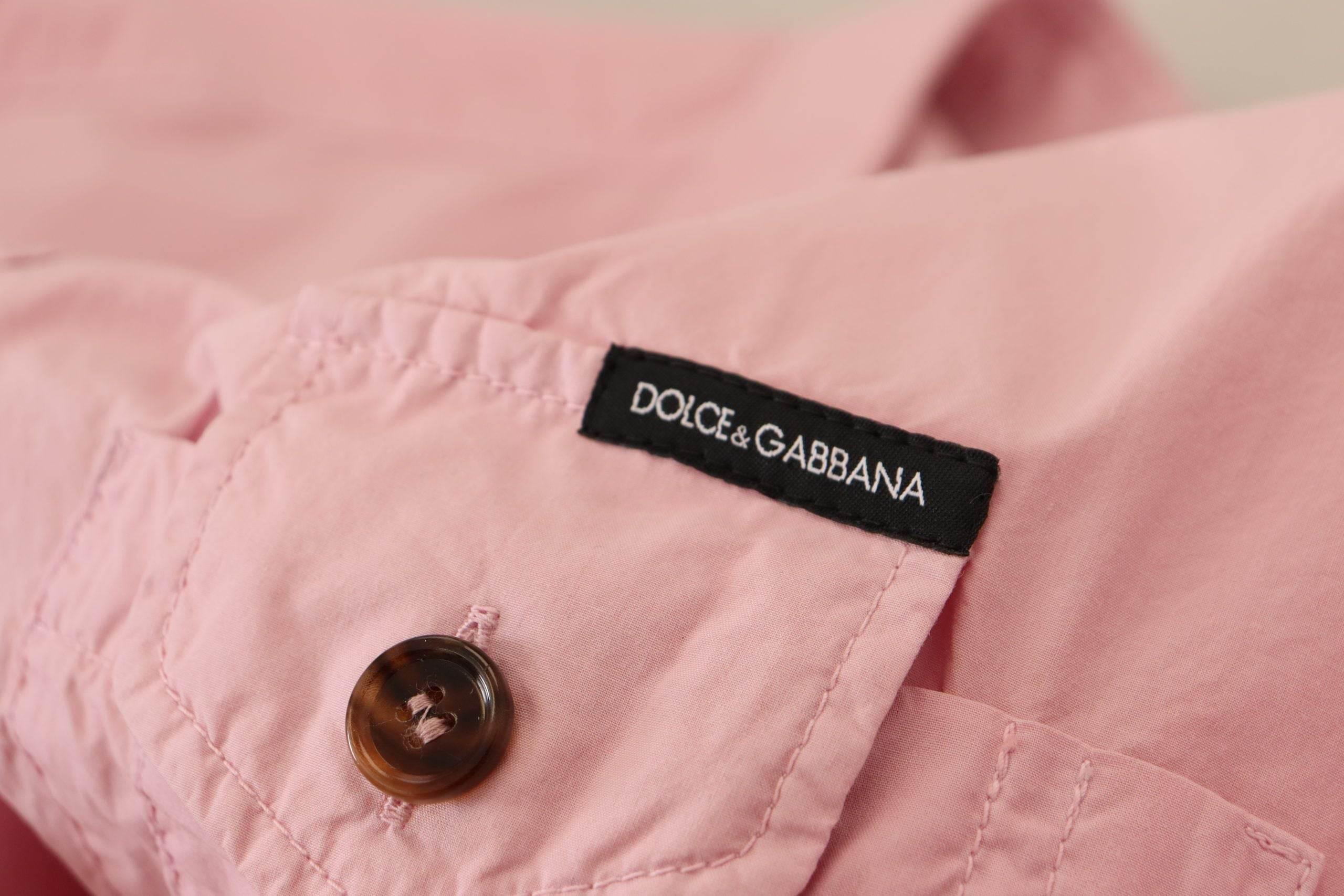 Dolce & Gabbana Elegant Pink Casual Cotton Shirt - Hilstor