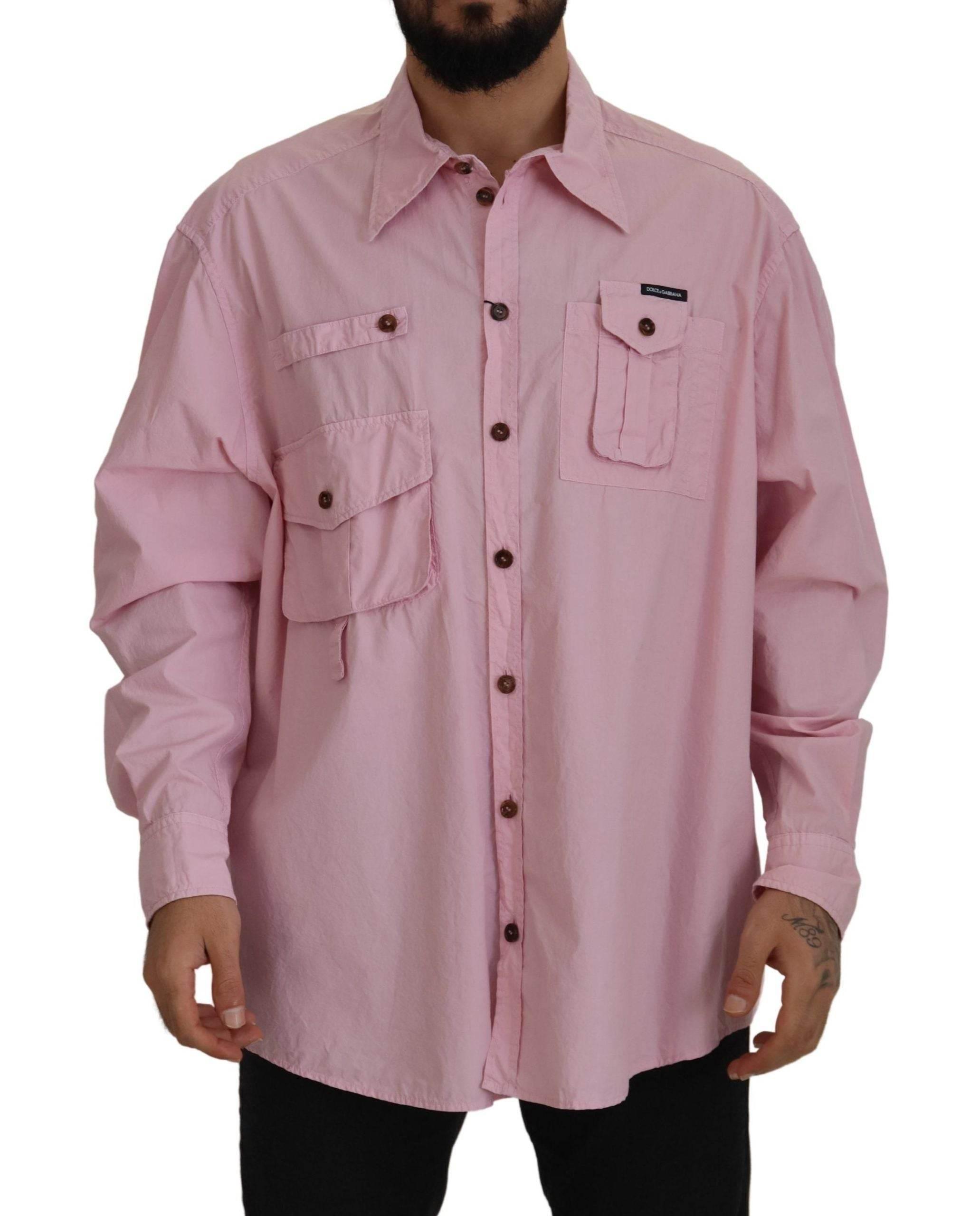 Dolce & Gabbana Elegant Pink Casual Cotton Shirt - Hilstor