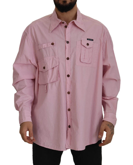 Dolce & Gabbana Elegant Pink Casual Cotton Shirt - Hilstor