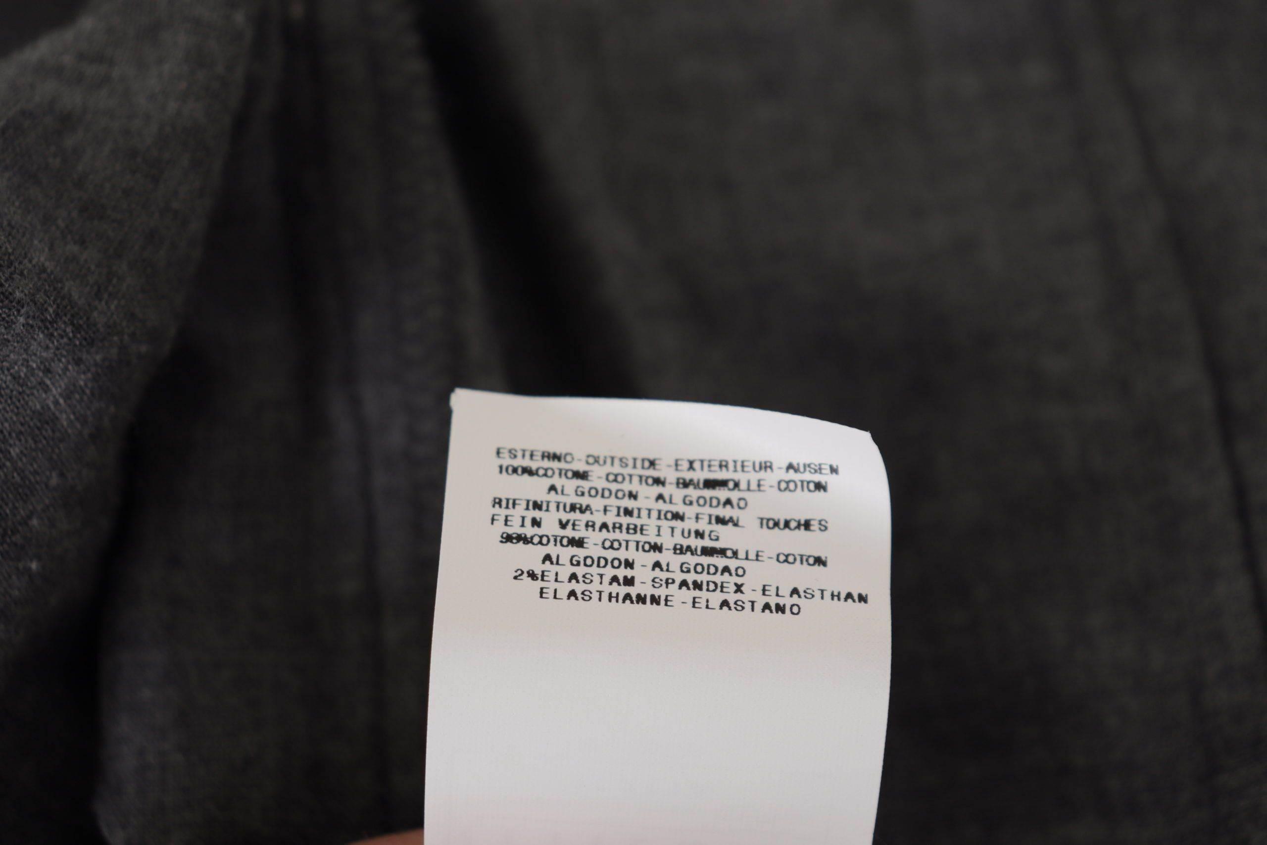 Costume National Dark Gray Cotton Casual Mens Shirt - Hilstor