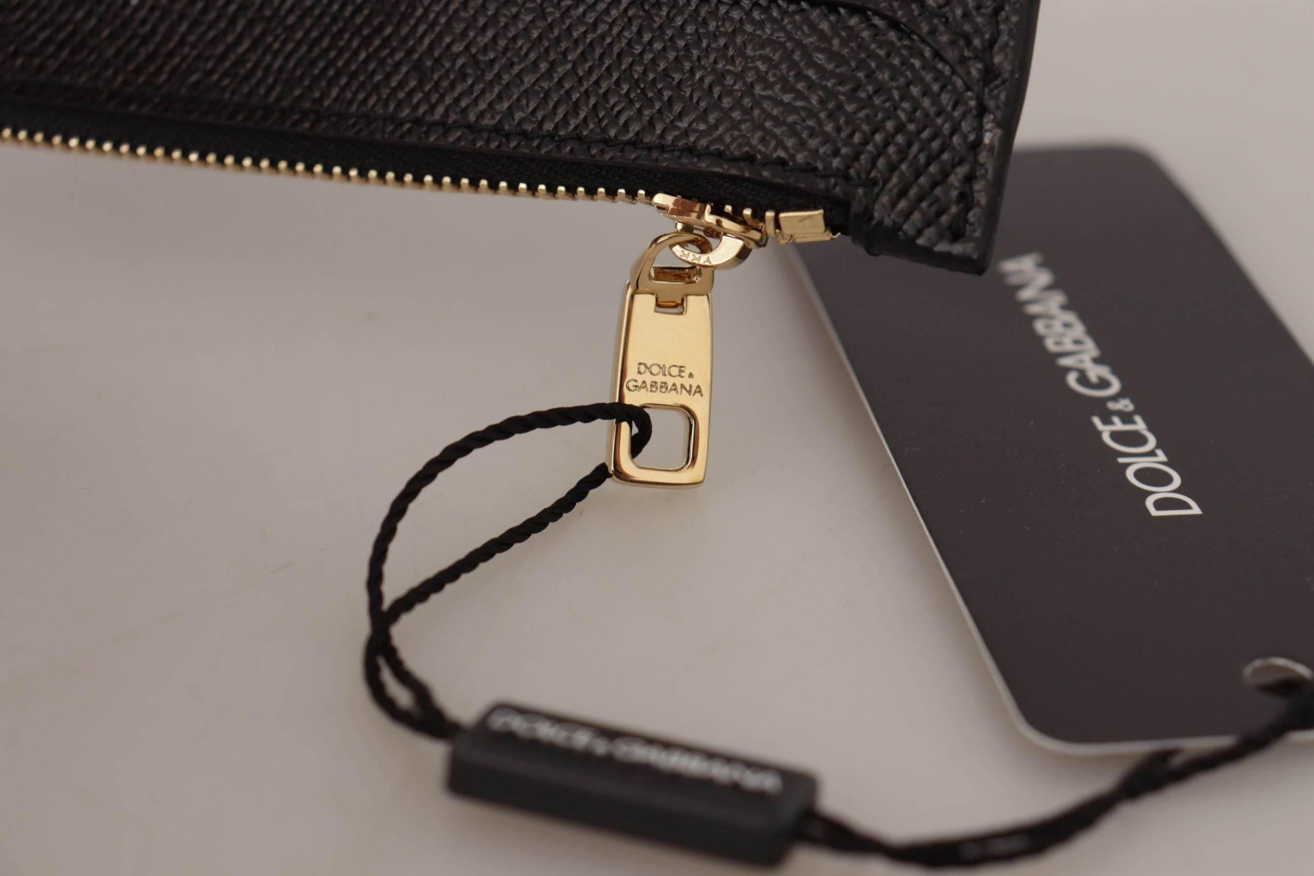 Dolce & Gabbana Elegant Leather Coin Wallet with Zip Closure - Hilstor