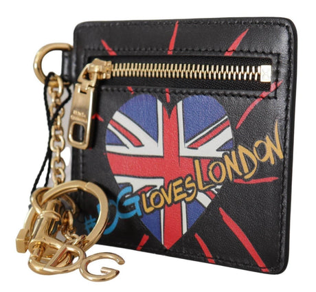 Dolce & Gabbana Elegant Leather Coin Wallet With Keyring - Hilstor