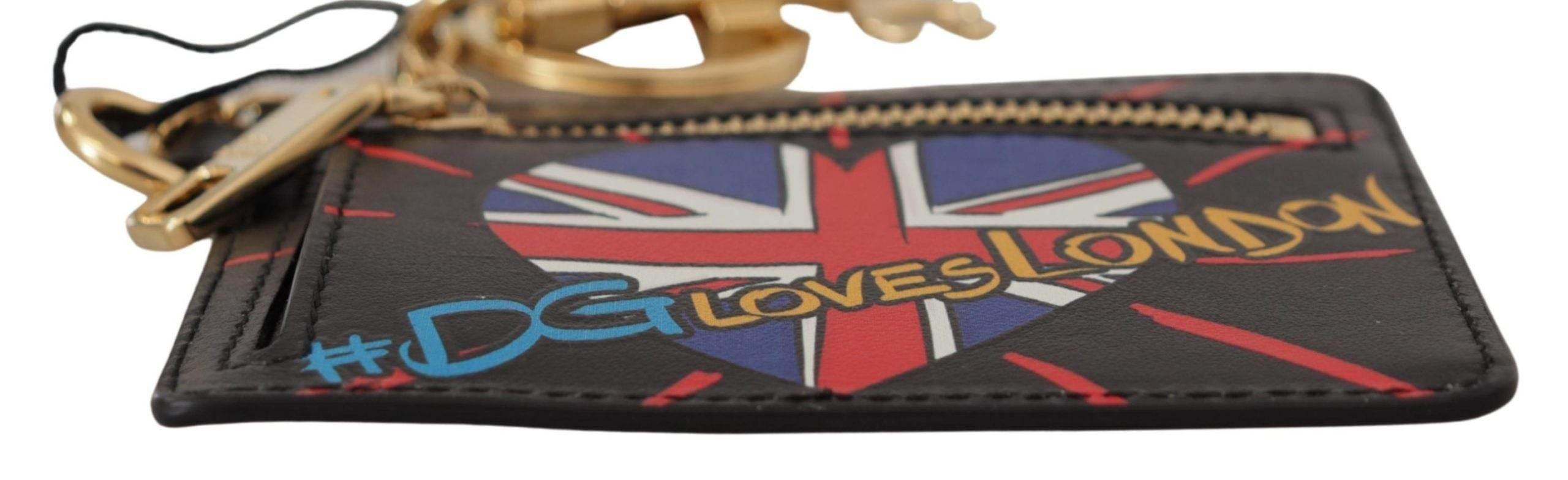 Dolce & Gabbana Elegant Leather Coin Wallet With Keyring - Hilstor