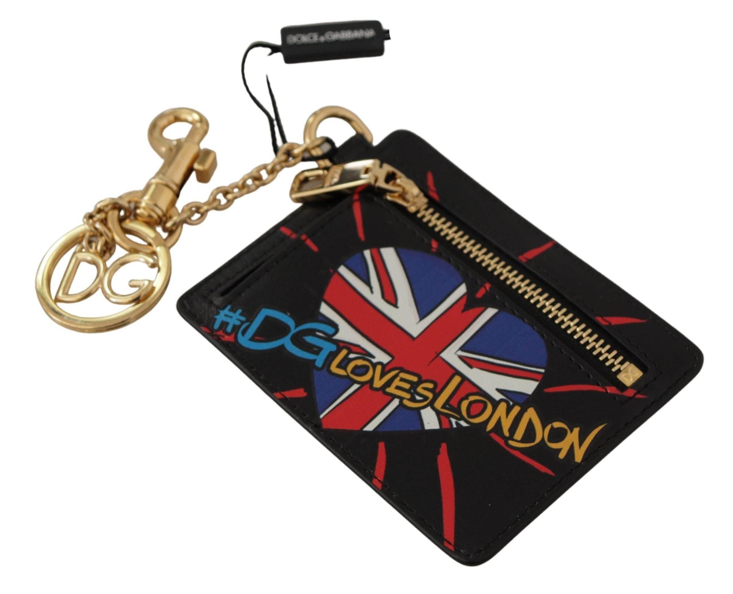 Dolce & Gabbana Elegant Leather Coin Wallet With Keyring - Hilstor