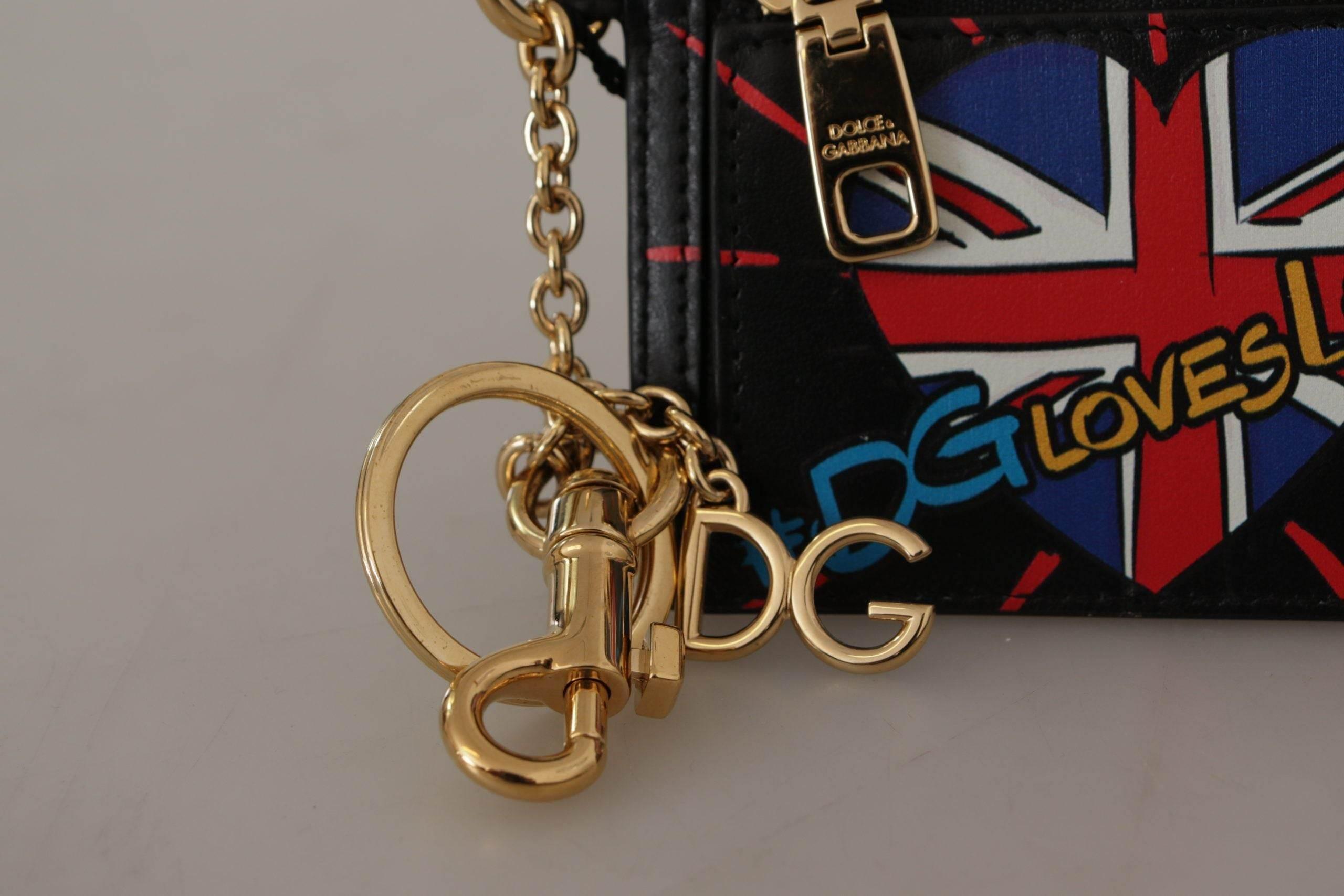 Dolce & Gabbana Elegant Leather Coin Wallet With Keyring - Hilstor