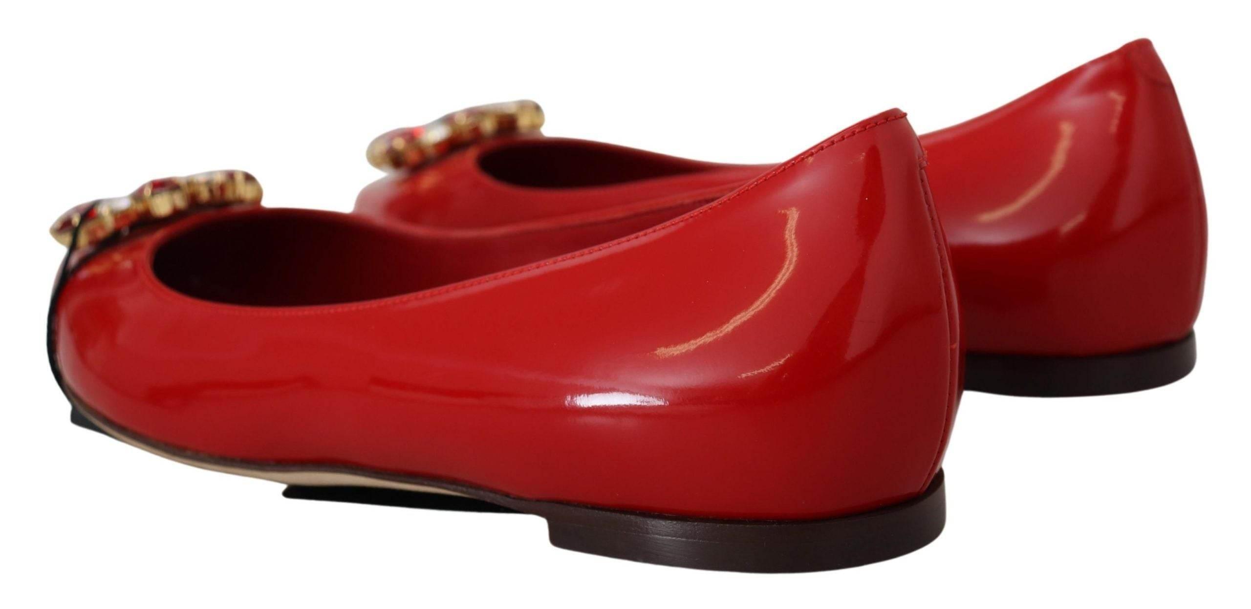 Dolce & Gabbana Red Suede Crystal Loafers - Exquisite Elegance - Hilstor