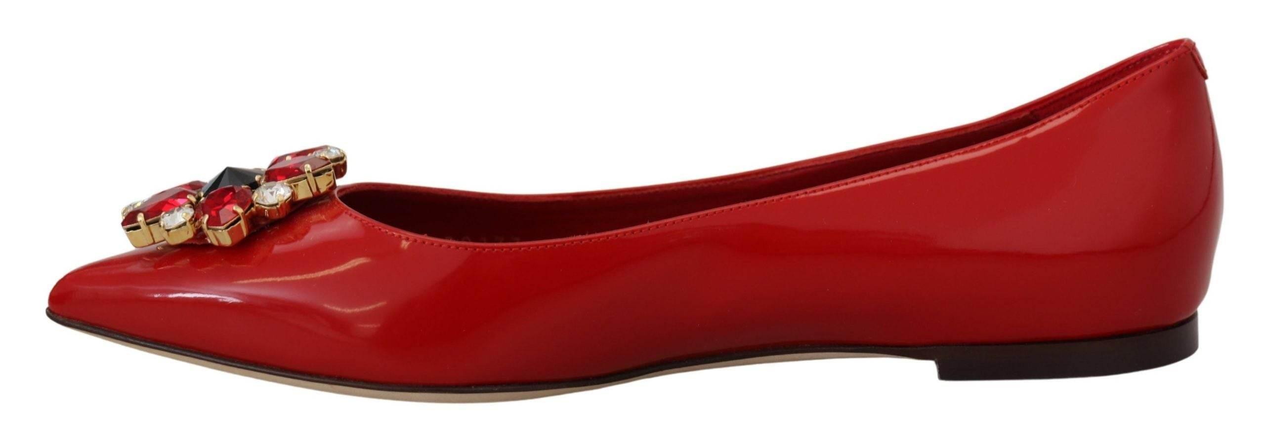 Dolce & Gabbana Red Suede Crystal Loafers - Exquisite Elegance - Hilstor