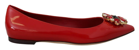 Dolce & Gabbana Red Suede Crystal Loafers - Exquisite Elegance - Hilstor