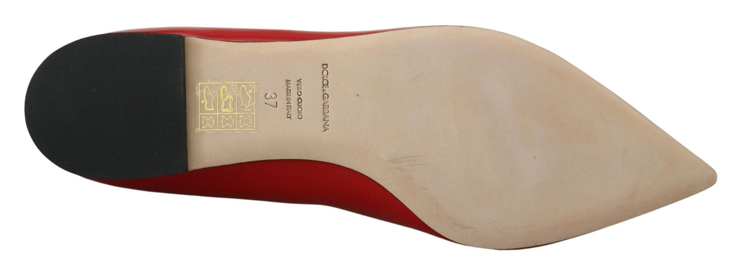 Dolce & Gabbana Red Suede Crystal Loafers - Exquisite Elegance - Hilstor