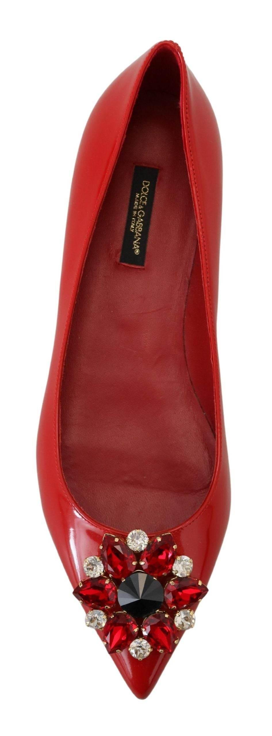 Dolce & Gabbana Red Suede Crystal Loafers - Exquisite Elegance - Hilstor