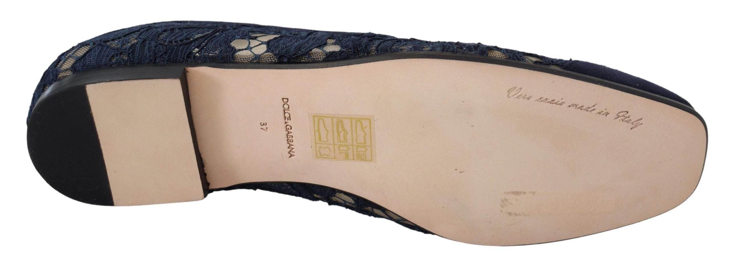 Dolce & Gabbana Elegant Blue Loafers Flats - Summer Chic - Hilstor