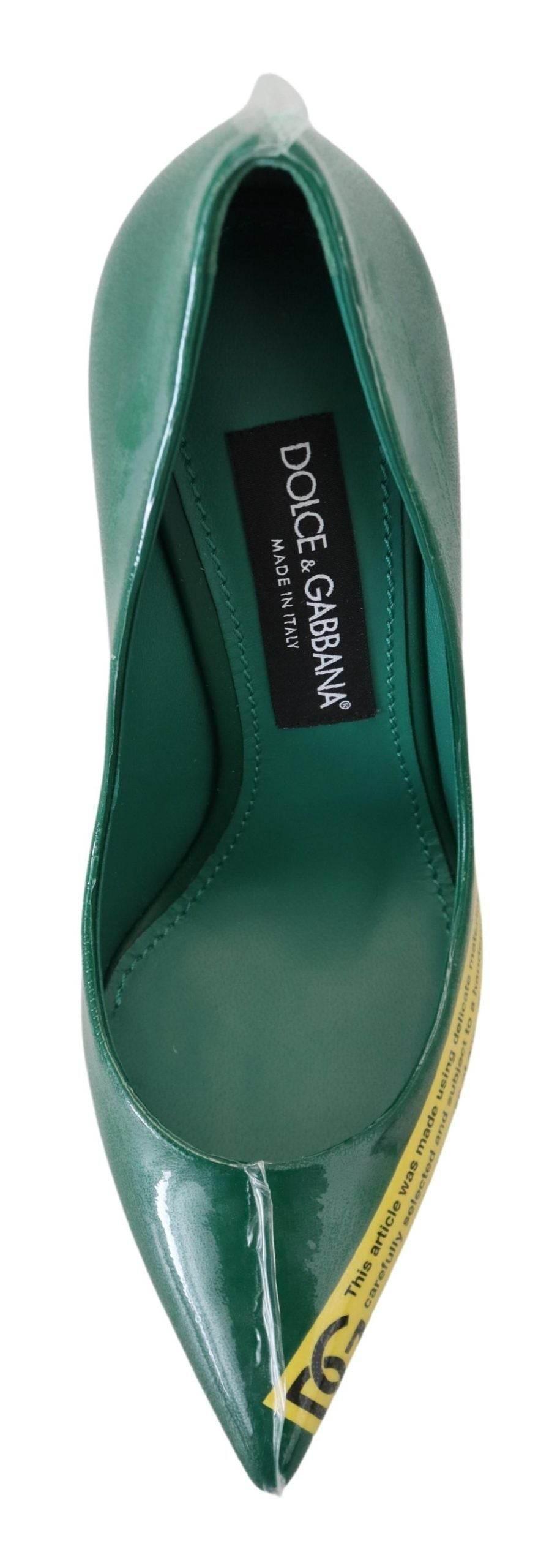 Dolce & Gabbana Emerald Elegance Leather Heels Pumps - Hilstor