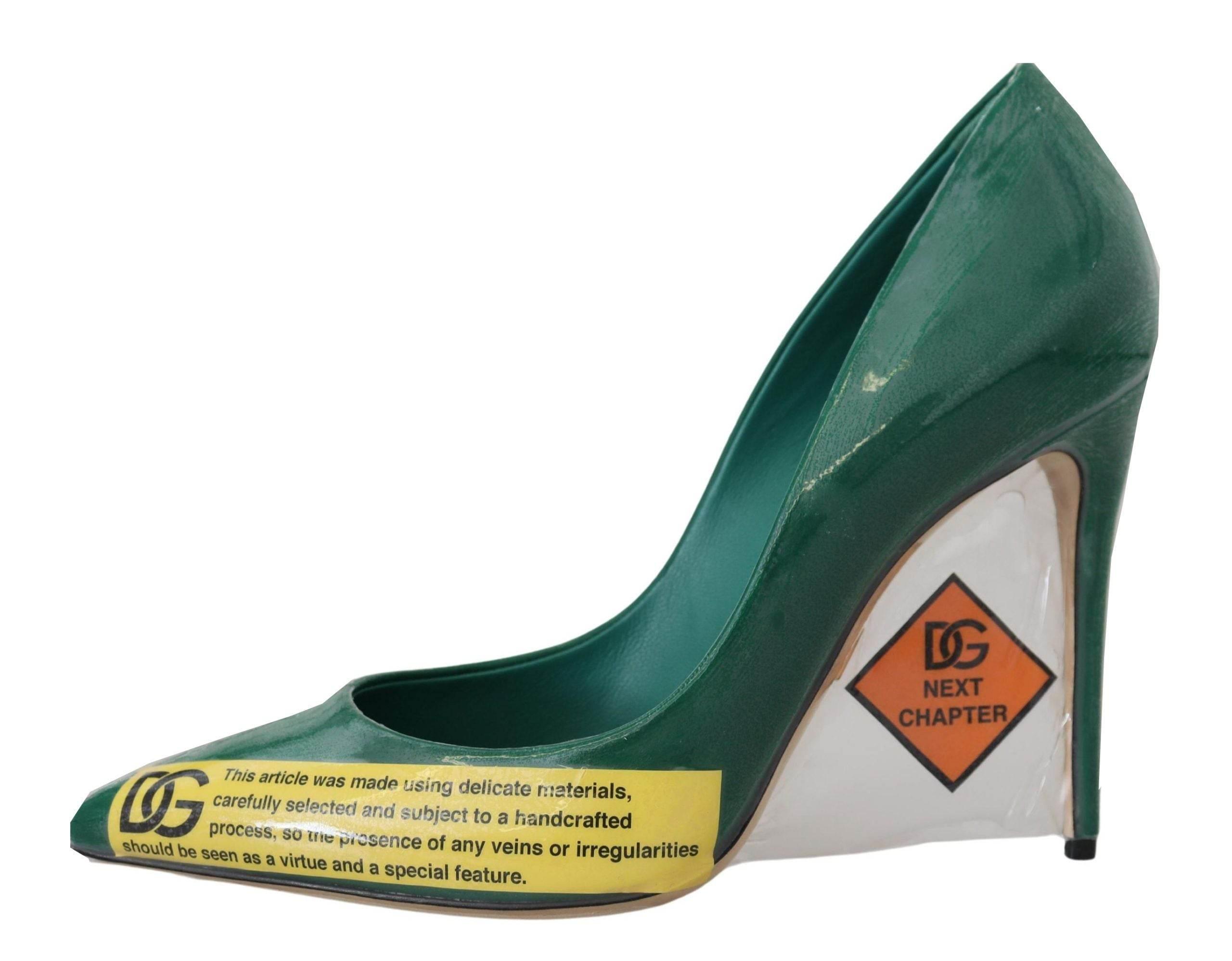 Dolce & Gabbana Emerald Elegance Leather Heels Pumps - Hilstor