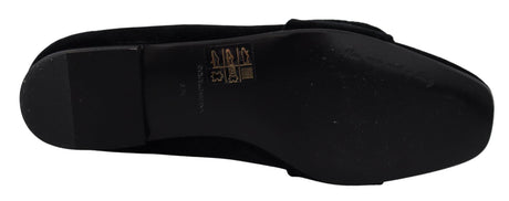 Dolce & Gabbana Chic Velvet Crystal-Embellished Loafers - Hilstor