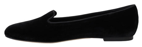 Dolce & Gabbana Elegant Black Silk-Blend Loafers - Hilstor