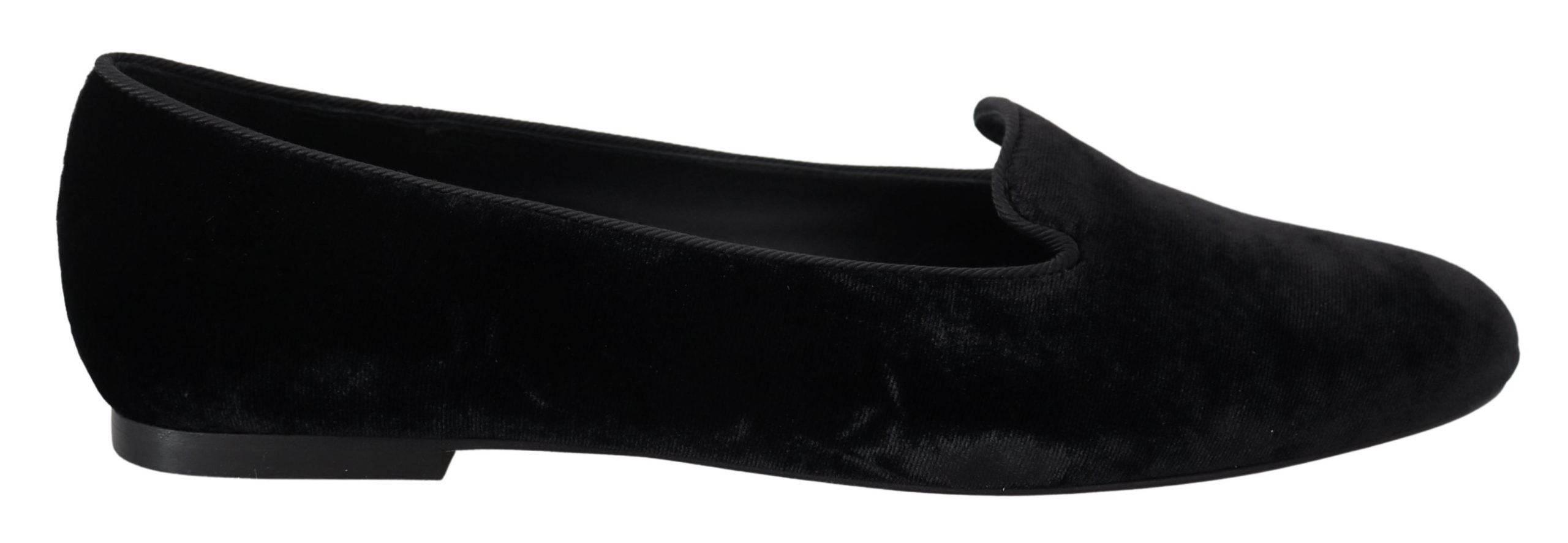 Dolce & Gabbana Elegant Black Silk-Blend Loafers - Hilstor