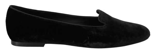 Dolce & Gabbana Elegant Black Silk-Blend Loafers - Hilstor